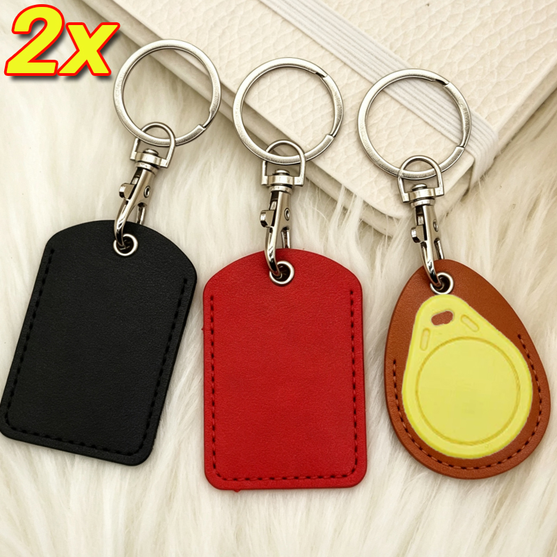 Chain Lock Combination - Leather Access Card Holder Keychain Anti-lost