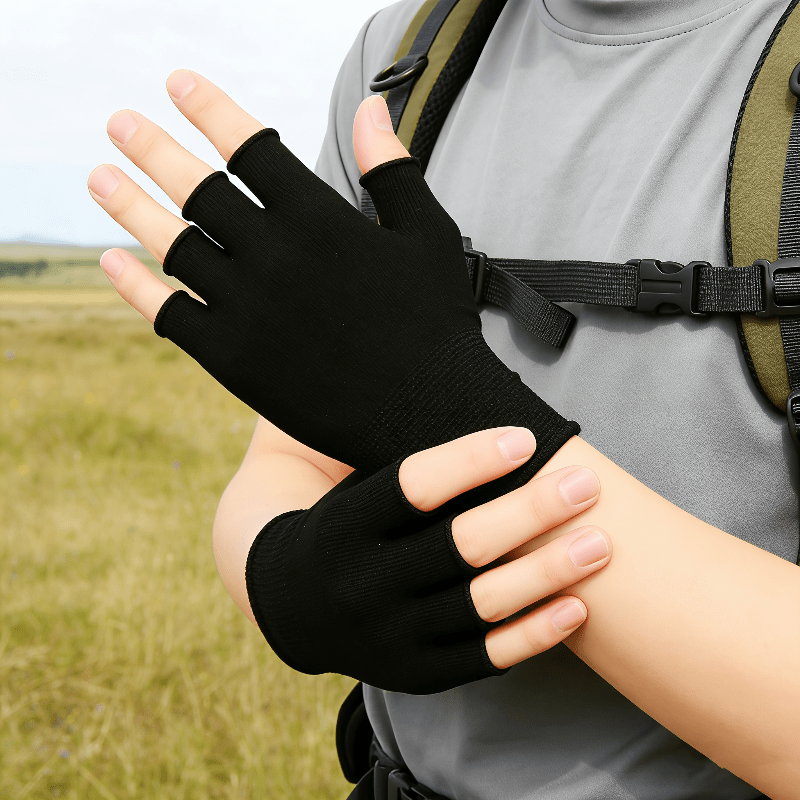 Black Knit Half Finger Gloves, - огляд і ціна Cycling To Work