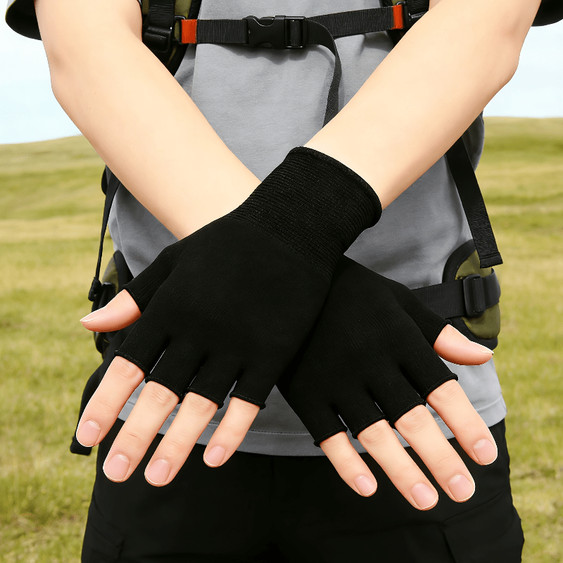 Black Knit Half Finger Gloves, - огляд і ціна Cycling To Work